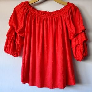 Bailey 44 Off-Shoulder Red Top
